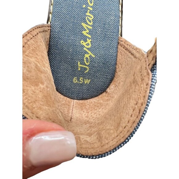 Joy & Mario Denim Sandal Wedge - 6.5 - Picture 5 of 9